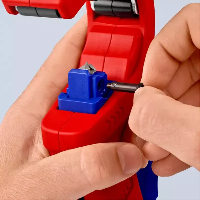 Knipex DP50 90 23 01 BK rezač rúr, červený/modrý