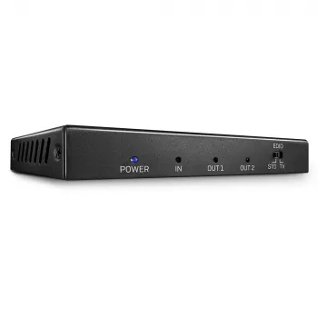 Lindy 2 port HDMI 2.0 18G splitter, HDMI, 2x HDMI, 3840 x 2160 pixelov, čierna, kov, CE, FCC, RoHS, REACH, California Proposition 65