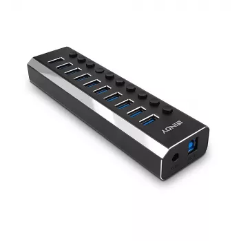 Lindy 10 port USB 3.0 hub s vypínačmi