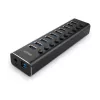Lindy 10 port USB 3.0 hub s vypínačmi