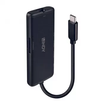 Lindy DST-Mini USB-C laptop mini dokovacia stanica s podporou 4K a 100W pass-through nabíjaním