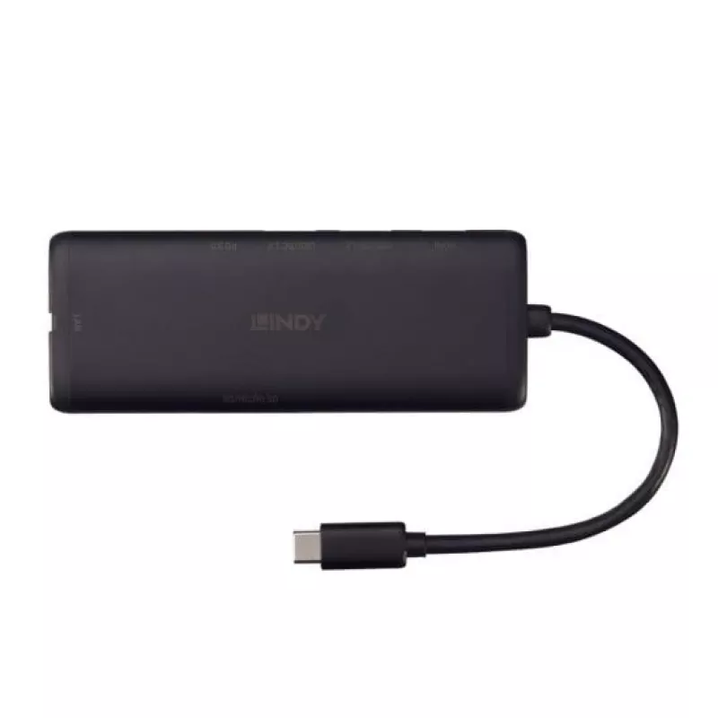 Lindy DST-Mini USB-C laptop mini dokovacia stanica s podporou 4K a 100W pass-through nabíjaním