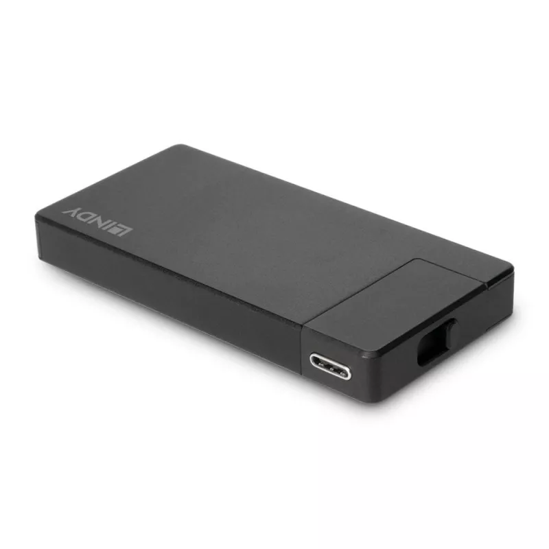 Lindy DST-Micro, USB-C laptop micro dokovacia stanica s podporou 4K a 100W pass-through nabíjaním