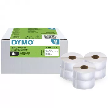 DYMO Authentic LabelWriter viacúčelové etikety 32 mm x 57 mm 6 rolí s 1.000 ľahko odlepovateľnými etiketami (6.000 kusov) samolepiace pre tlačiarne etikiet LabelWriter
