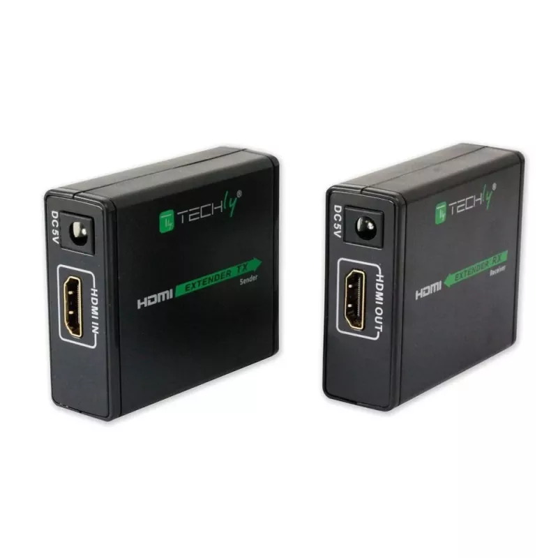 AV vysielač a prijímač TECHLY IDATA EXT-E70 — predĺženie HDMI cez kábel Cat6/6a/7, Full HD 1920x1080, 60 m, 10,2 Gbit/s, HDCP, čierny