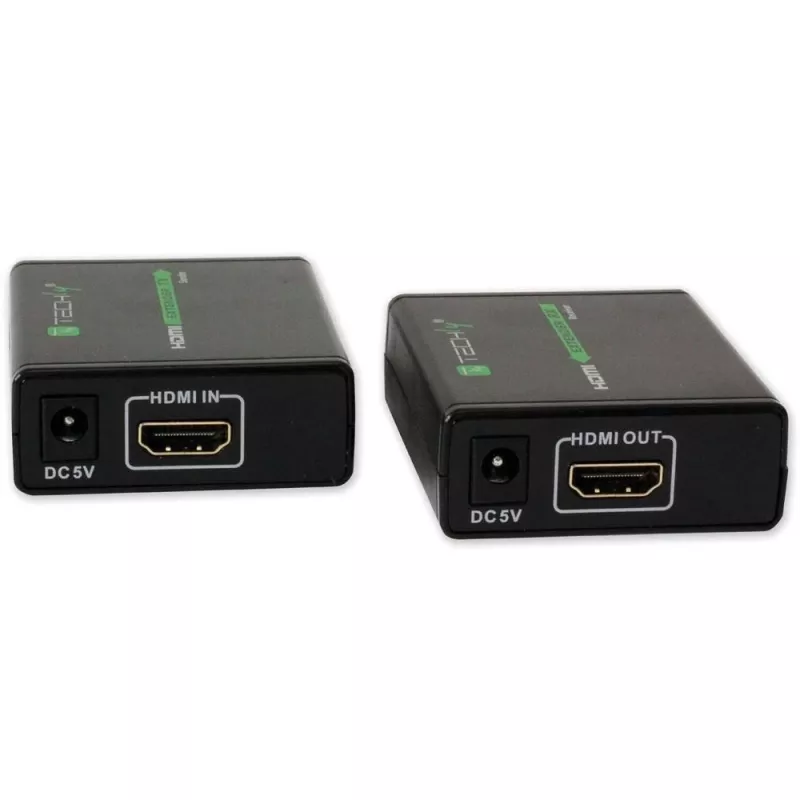 AV vysielač a prijímač TECHLY IDATA EXT-E70 — predĺženie HDMI cez kábel Cat6/6a/7, Full HD 1920x1080, 60 m, 10,2 Gbit/s, HDCP, čierny