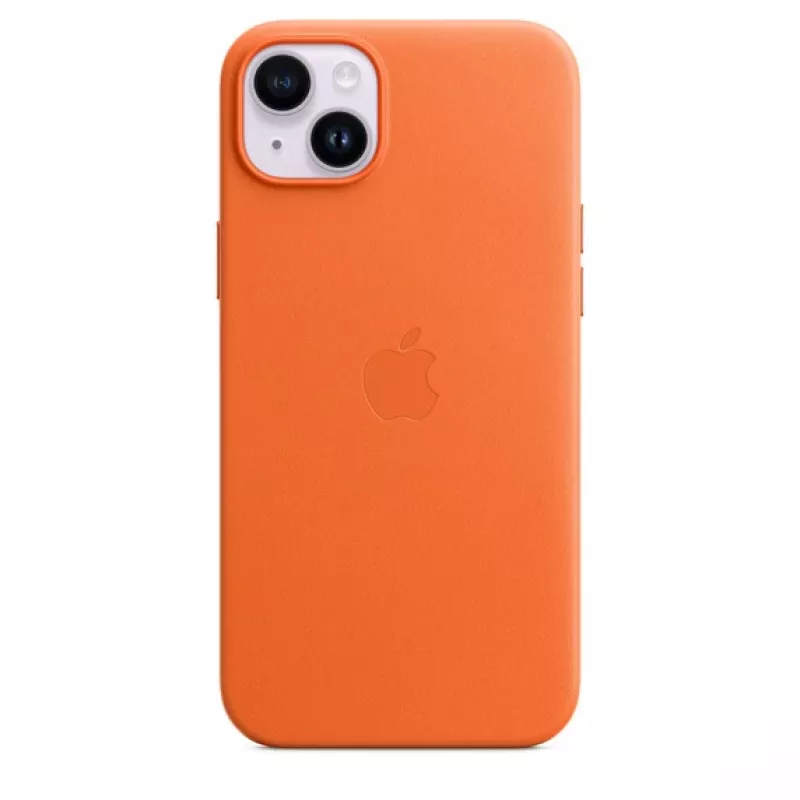 Apple kožené puzdro s MagSafe iPhone 14 Plus oranžová