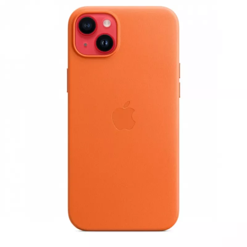Apple kožené puzdro s MagSafe iPhone 14 Plus oranžová