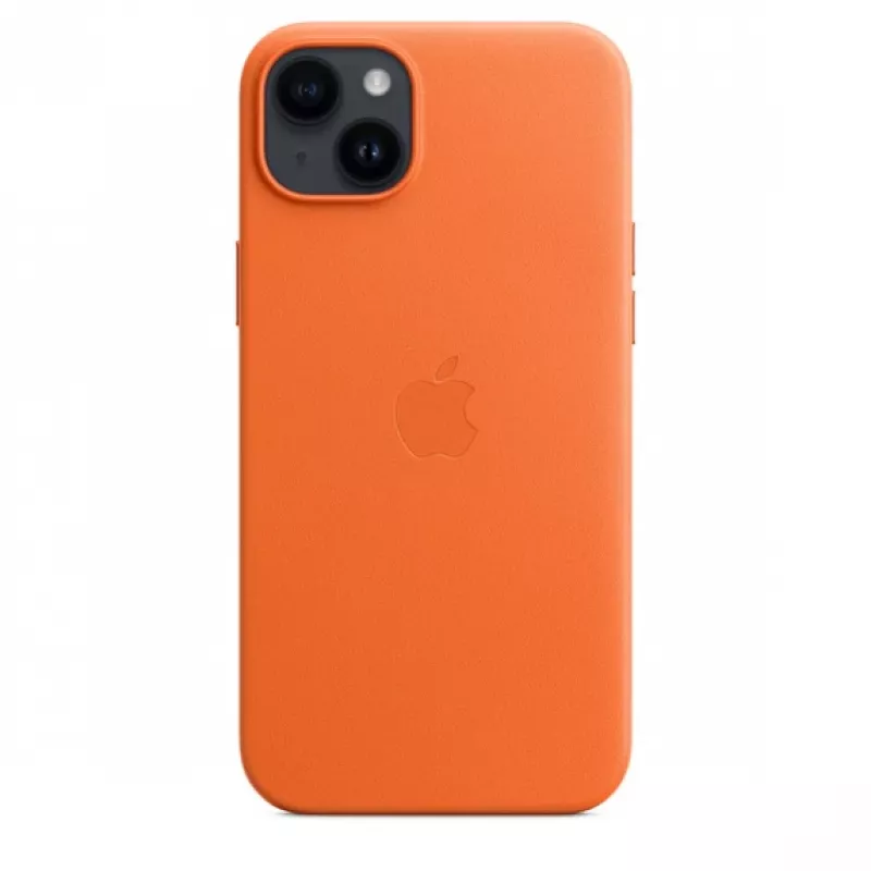 Apple kožené puzdro s MagSafe iPhone 14 Plus oranžová