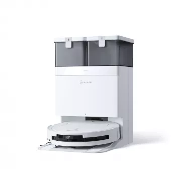 Robotický vysávač Ecovacs Deebot T50 Pro Omni — 185 min. výdrž, 6400 mAh batéria, 3 l kapacita základne na prach, D-ToF-Lidar navigácia, mokré mopovanie, 9 mm schopnosť prekonávať prekážky