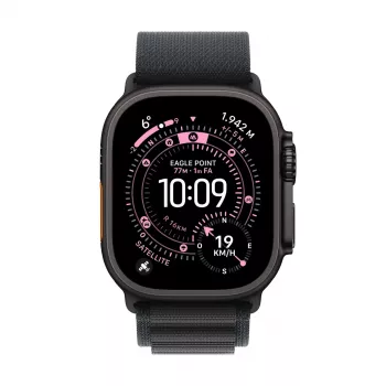 Smartwatch Apple Watch Ultra 3 GPS + Cellular 49 mm čierne titánové puzdro s Black Alpine Loop Medium