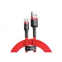 BASEUS pletený rýchlonabíjací kábel Cafule – USB Type-A na Type-C 2 A – 2 m – červený (nylon)