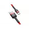BASEUS pletený rýchlonabíjací kábel Cafule – USB Type-A na Type-C 2 A – 2 m – červený (nylon)