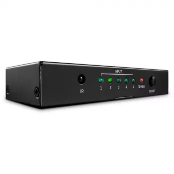 Lindy 5 port HDMI 18G switch, HDMI, kov, čierny, 18 Gbit/s, RF, 4K Ultra HD