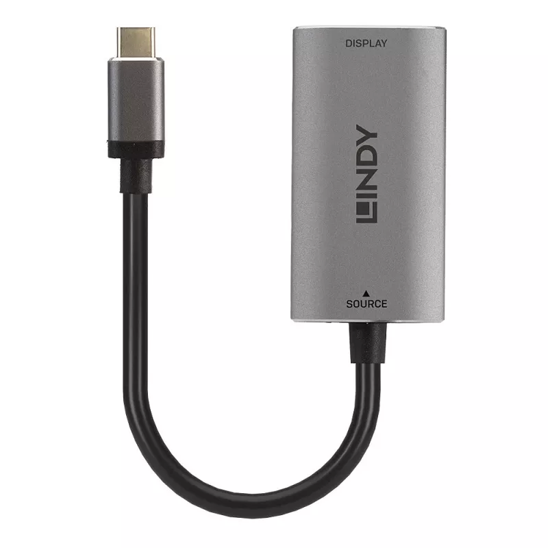 Lindy USB Type C na HDMI 8K60 konvertor, 0,11 m, USB Type-C, HDMI, konektor samec, konektor samica, rovný