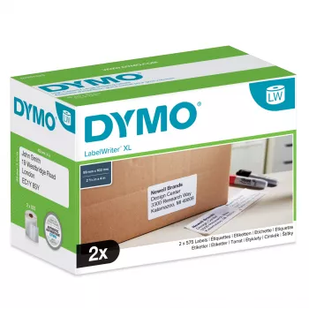DYMO Authentic LabelWriter vysokokapacitné prepravné etikety | (59 mm x 102 mm) | 2 rolky s 575 ľahko odlepovateľnými etiketami (1.150 prepravných etikiet) | samolepiace | pre tlačiarne etikiet LabelWriter 4XL/5XL