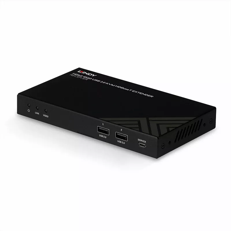 Lindy 150m Cat.6 HDMI 4K60, IR, RS-232 & Audio HDBaseT KVM extender, prijímač