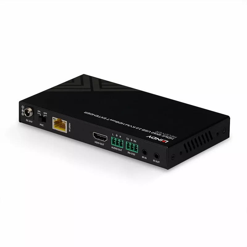 Lindy 150m Cat.6 HDMI 4K60, IR, RS-232 & Audio HDBaseT KVM extender, prijímač