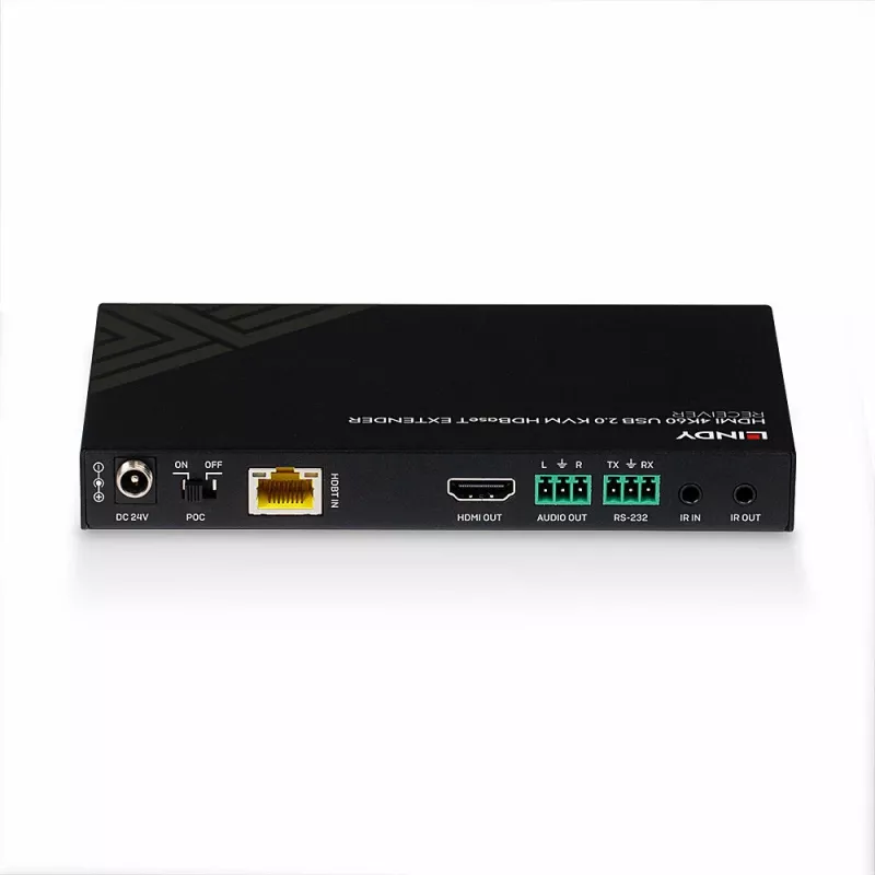 Lindy 150m Cat.6 HDMI 4K60, IR, RS-232 & Audio HDBaseT KVM extender, prijímač