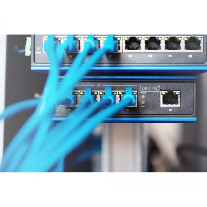 Digitus DN-651118 priemyselný 5-portový gigabitový switch, nespravovaný, na DIN lištu