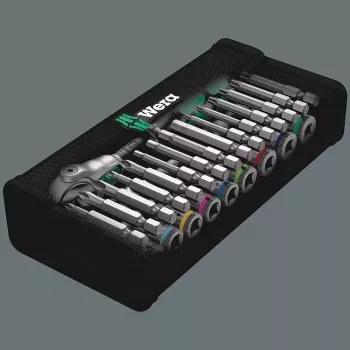 Wera 8100 SA 9 Zyklop Speed sada račne, 1/4 palca, palcové rozmery (28 ks)