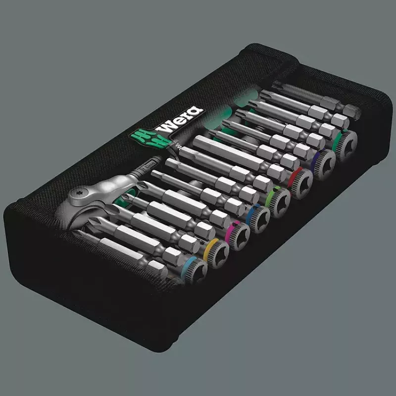 Wera 8100 SA 9 Zyklop Speed sada račne, 1/4 palca, palcové rozmery (28 ks)