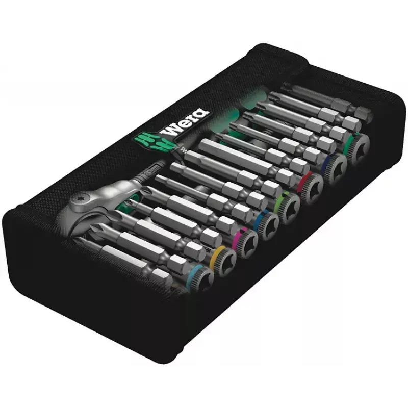 Wera 8100 SA 9 Zyklop Speed sada račne, 1/4 palca, palcové rozmery (28 ks)
