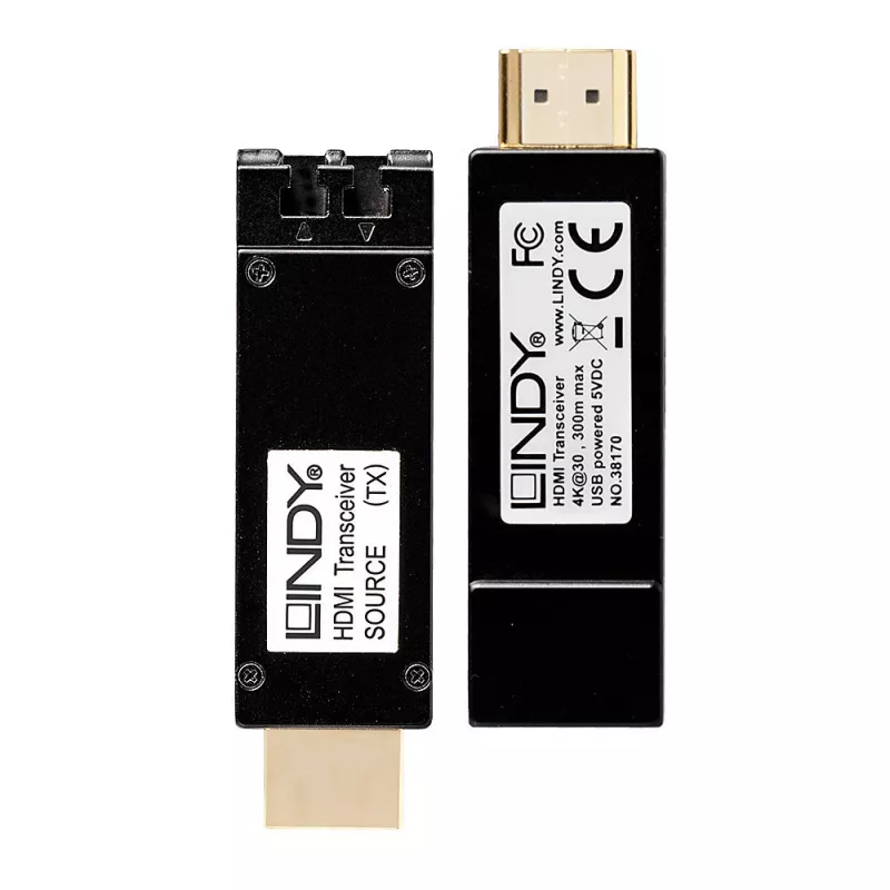 AV vysielač & prijímač Lindy 300m optický HDMI 4K30 extender