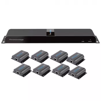 Techly HDMI 1x8 extender splitter cez CAT6/6a/7 50 m s IR spätným kanálom IDATA EX-HL81TY