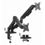 GEMBIRD nastaviteľné stolné rameno na monitor pre dve obrazovky s USB portami, 43,2-81,3 cm (17-32 palcov)