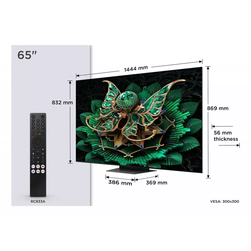 TCL 65C7K TV 165,1 cm (65 inch) 4K Ultra HD Smart TV Wi-Fi metalická 2600 cd/m²