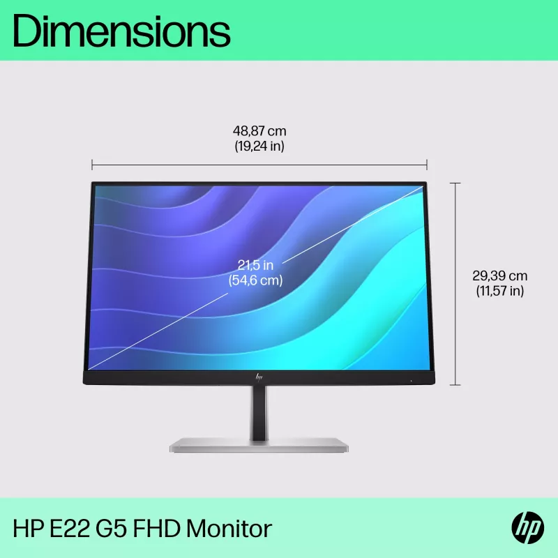 HP E-Series E22 G5 FHD monitor, 54,6 cm (21,5