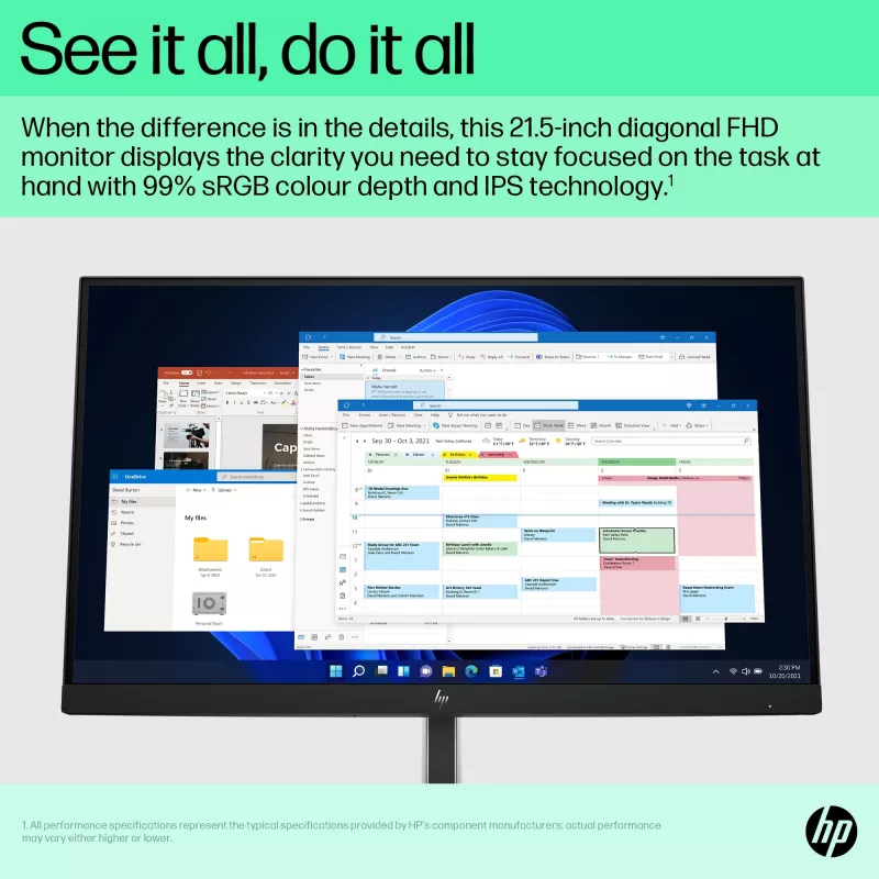 HP E-Series E22 G5 FHD monitor, 54,6 cm (21,5