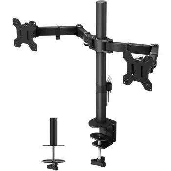 Držiak monitora TECHLY ICA-LCD-382-D pre 2 displeje, stolová svorka, do 27