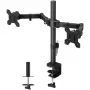 Držiak monitora TECHLY ICA-LCD-382-D pre 2 displeje, stolová svorka, do 27 inch, 20 kg, VESA 75x75–100x100, čierna