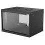Nástenný sieťový rozvádzač INTELLINET 714143 — 6U 19 inch, 540×400×353 mm, pozinkovaná oceľ, sklenené dvere, IP20, max. 50 kg