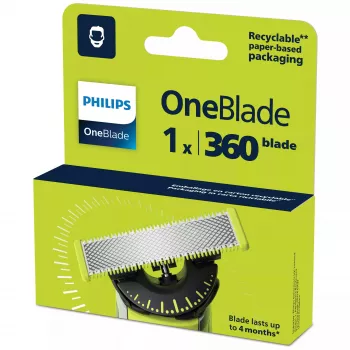 Holiaca čepeľ Philips Norelco OneBlade QP410/50 — 1 vymeniteľná hlava, čierna, umývateľná, výmena po 4 mesiacoch