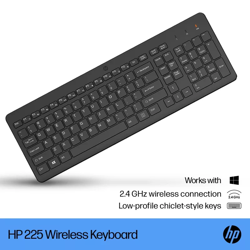 Bezdrôtová klávesnica HP 225 Full-Size Mechanical QWERTY čierna