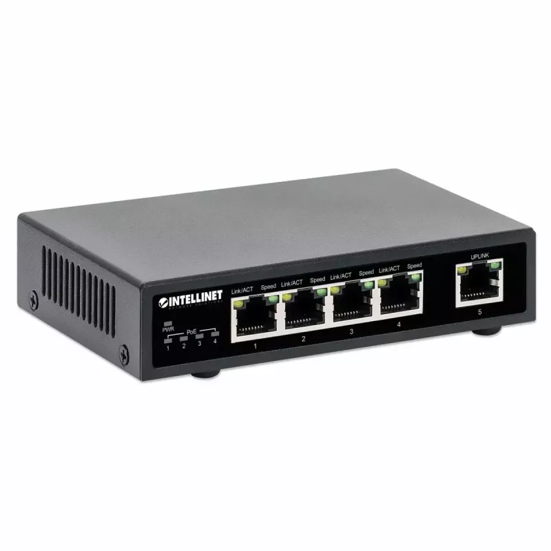 Intellinet 5-portový Gigabit Ethernet PoE+ switch 62W 4 PSE porty