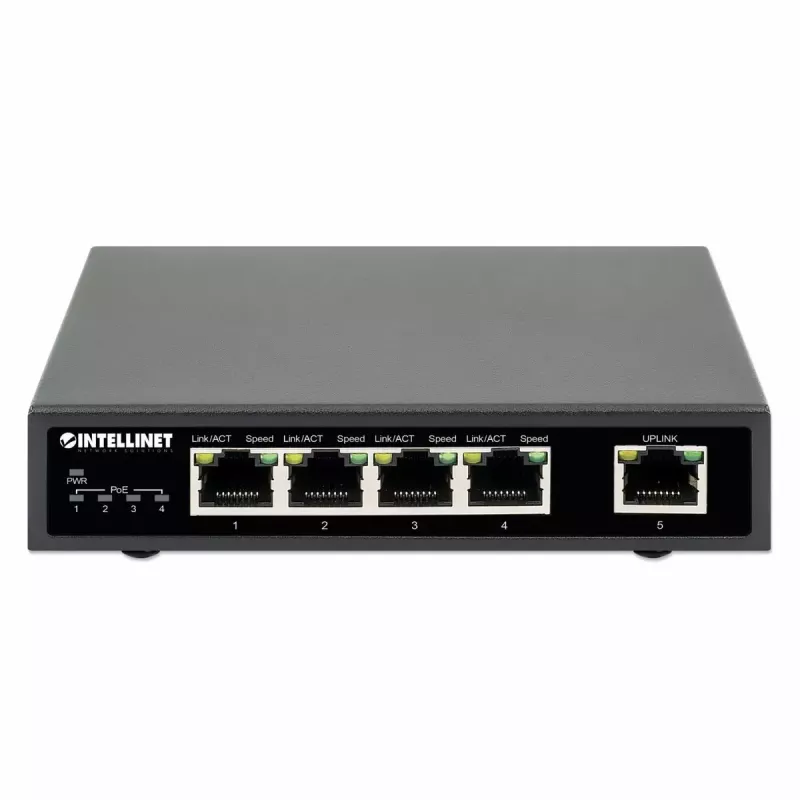 Intellinet 5-portový Gigabit Ethernet PoE+ switch 62W 4 PSE porty