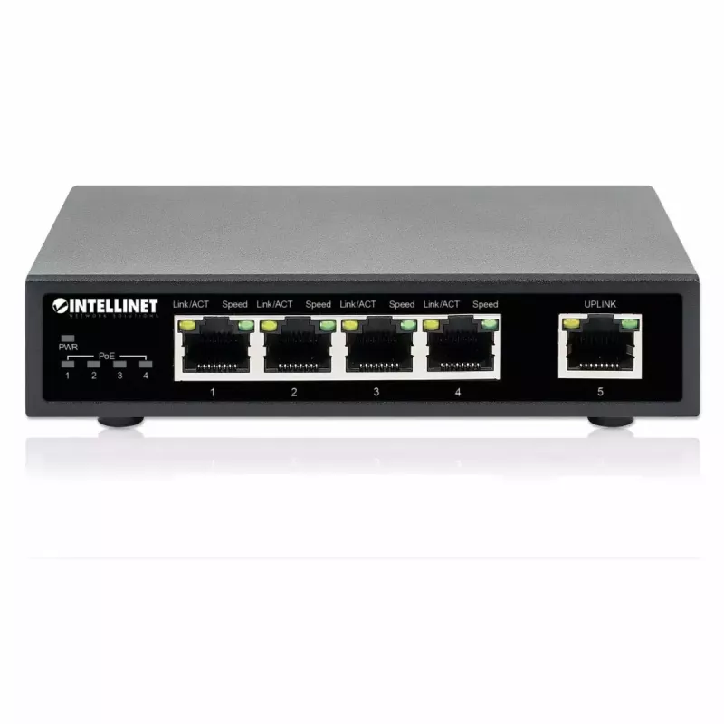 Intellinet 5-portový Gigabit Ethernet PoE+ switch 62W 4 PSE porty