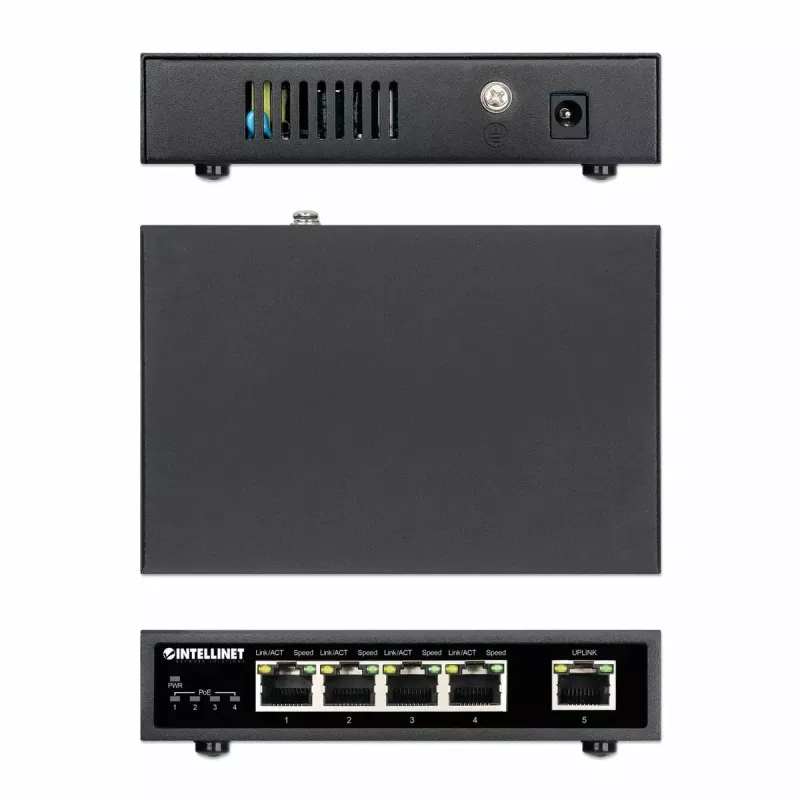 Intellinet 5-portový Gigabit Ethernet PoE+ switch 62W 4 PSE porty