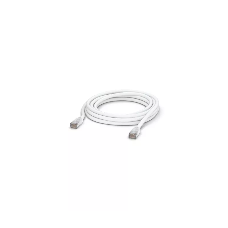 Sieťový patch kábel UBIQUITI UACC-CABLE-PATCH-OUTDOOR-5M-W, RJ-45 Cat5e, medený drôt, 5 m, biely, S/UTP