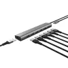 Trust Halyx 24967 7-portový USB hub, USB 3.2 Gen 1, Type-A, 5000 Mbit/s, strieborný