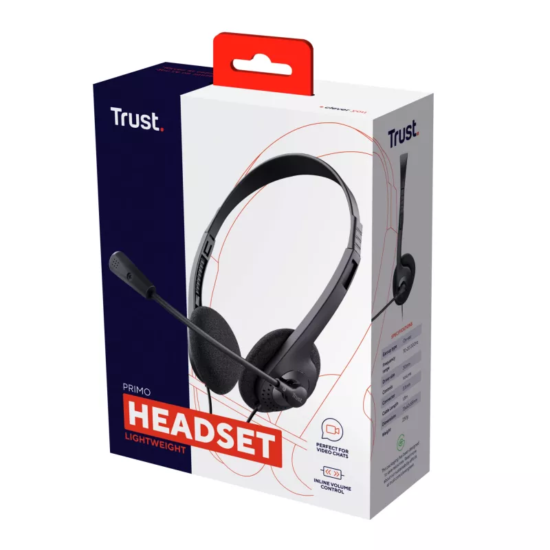 Trust 21665 slúchadlá/headset káblové do uší hovory/hudba čierne