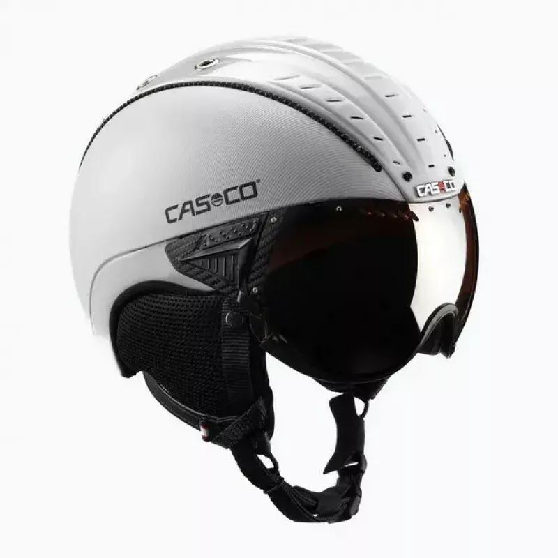 Lyžiarska prilba Casco SP-2 Carbonic Visor biela veľkosť S (52-54 cm)