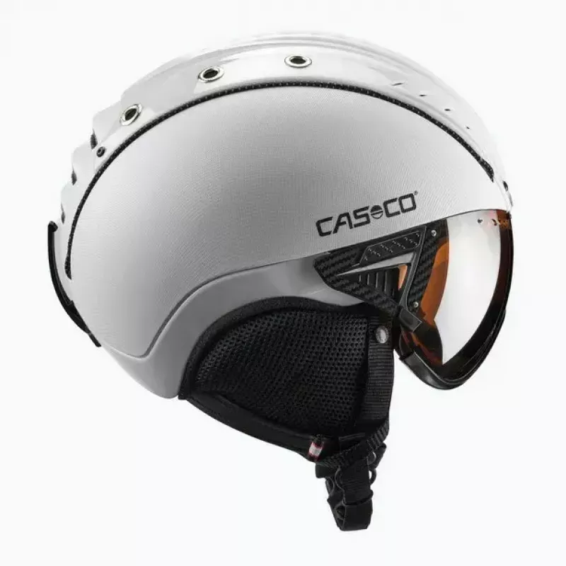 Lyžiarska prilba Casco SP-2 Carbonic Visor biela veľkosť S (52-54 cm)