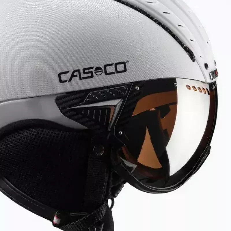 Lyžiarska prilba Casco SP-2 Carbonic Visor biela veľkosť S (52-54 cm)