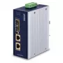 PLANET priemyselný mediakonvertor 2x100/1000X SFP na 2x10/100/1000T 802.3bt PoE++