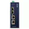 PLANET IGUP-2205AT priemyselný konvertor médií, 2-portový 100/1000X SFP na 2-portový 10/100/1000T, PoE 90 W, 12-48 V, kovový, modrý